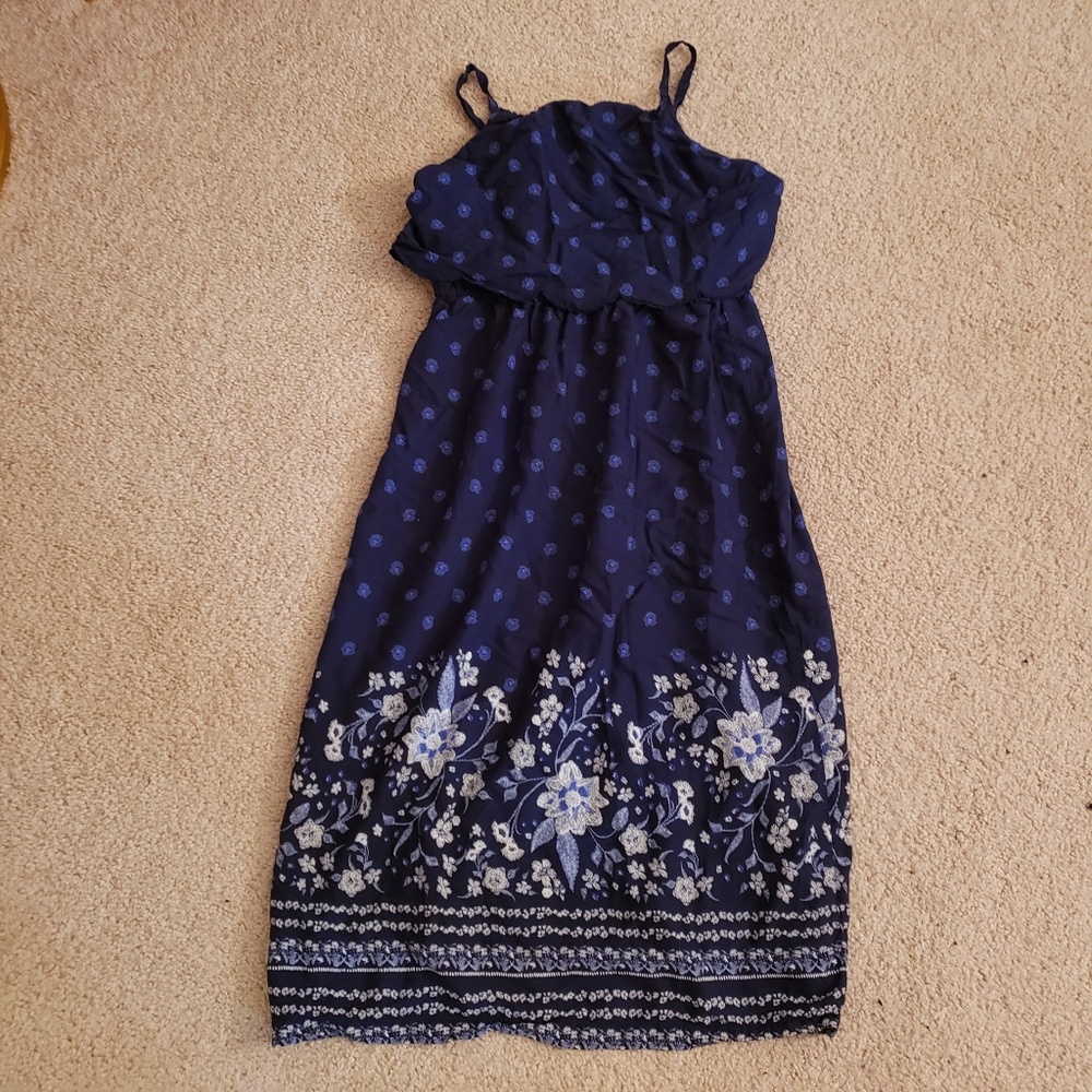 Girls Navy Blue Maxi Sundress